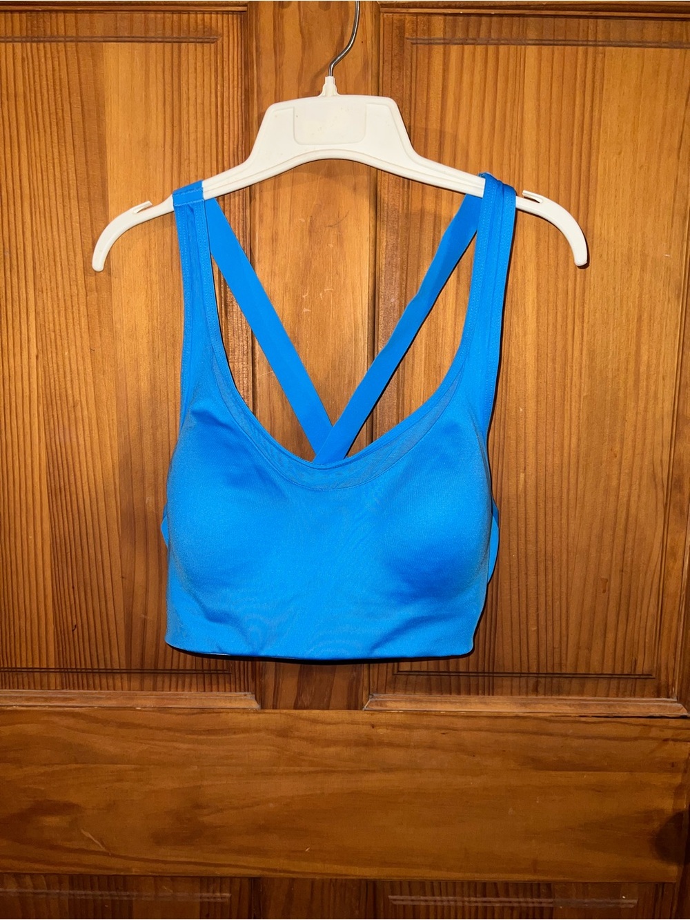 Blue Women's Cross-Back Sports Bra